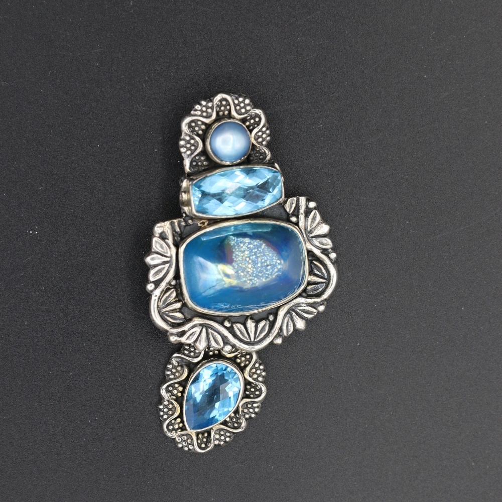 Vintage Amy Kahn Russell Pin/Pendant AKR silver